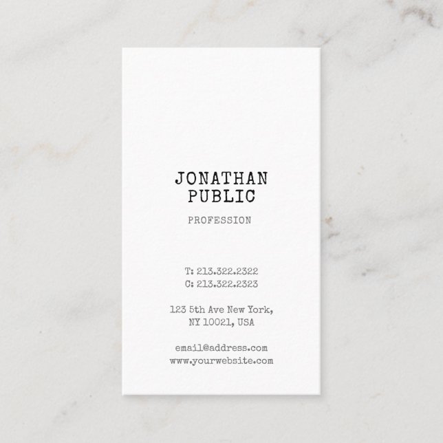 Vintage Classic Look Professional Elegant Template Business Card (Front)