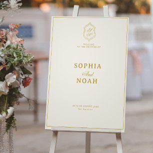 Vintage classic minimalist elegant welcome wedding poster