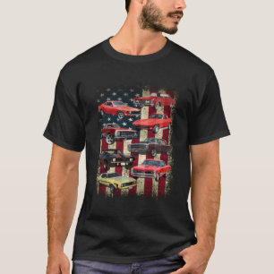 Vintage Classic Muscle Car Retro American Flag Pat T-Shirt