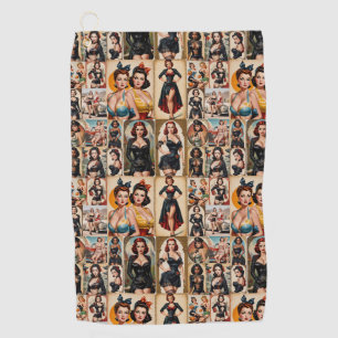 Vintage Classic Pin-up Girls Collection Design Golf Towel