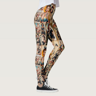 Vintage Classic Pin-up Girls Collection Design Leggings
