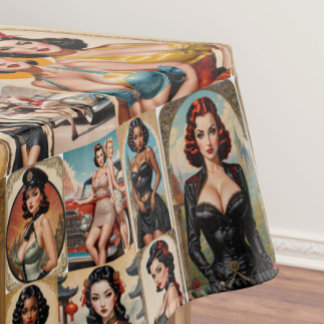 Vintage Classic Pin-up Girls Collection Design Tablecloth