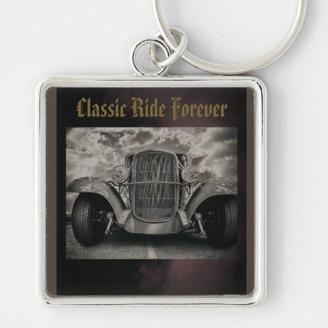 Vintage,Classic Ride Forever Key Ring (Front)