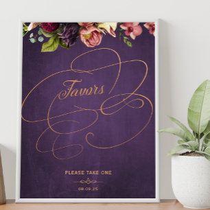 Vintage classic script bridal shower favors sign