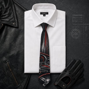 Vintage Classic Sports Car Charcoal Men's Tie