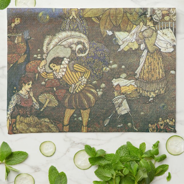 Vintage Classic Storybook Characters, Edmund Dulac Tea Towel (Folded)