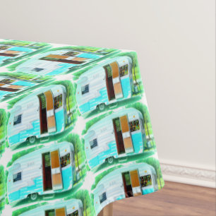 Vintage classic trailer caravan Thunder_Cove Tablecloth