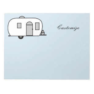 Vintage classic trailer rounded caravan  notepad