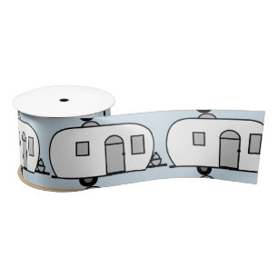 Vintage classic trailer rounded caravan satin ribbon