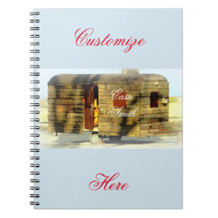 Vintage classic weathered wood caravan notebook