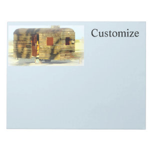 Vintage classic weathered wood caravan notepad