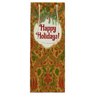 Vintage Classic William Morris Personalized Wine Gift Bag
