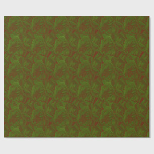 Vintage Classic William Morris Red Green Holiday  Wrapping Paper