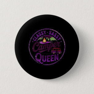 Vintage Classy Camper Queen RV Besties Camping 6 Cm Round Badge