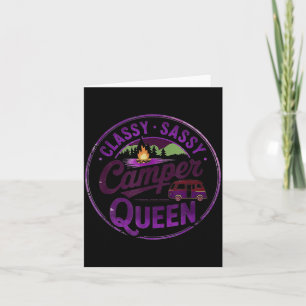 Vintage Classy Camper Queen RV Besties Camping Card