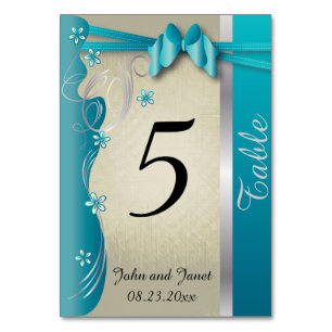 Vintage Classy Turquoise and Silver Table Number