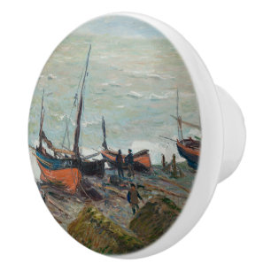 Vintage Claude Monet Fishing Boats Ceramic Knob