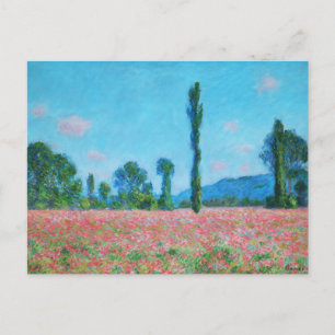 Vintage Claude Monet Poppy field Postcard