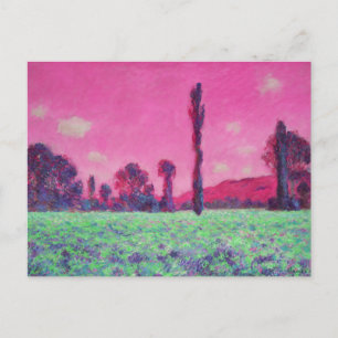 Vintage Claude Monet Poppy field Postcard