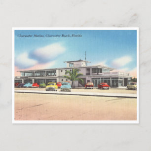 Vintage Clearwater Beach, Florida Marina Postcard