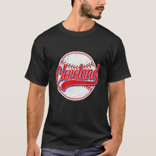 Vintage Cleveland Cityscape Baseball For Men Wome T-Shirt