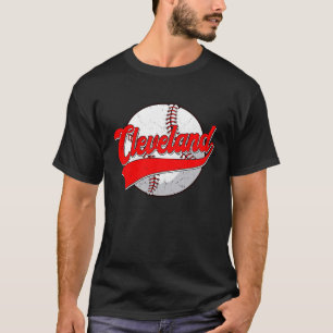 Vintage Cleveland Cityscape Baseball  For Men Wome T-Shirt