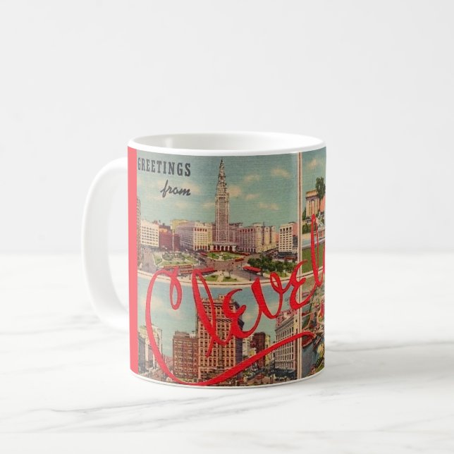 Vintage Cleveland Greetings Coffee Mug (Front Left)