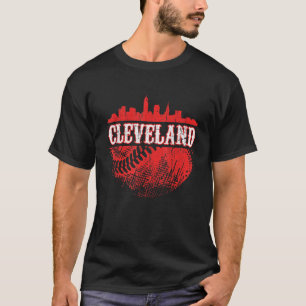 Vintage Cleveland Skyline City Baseball Met At Gam T-Shirt
