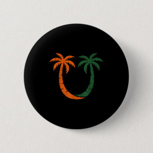 Vintage Clic 90's Miami Palm Trees Um 6 Cm Round Badge
