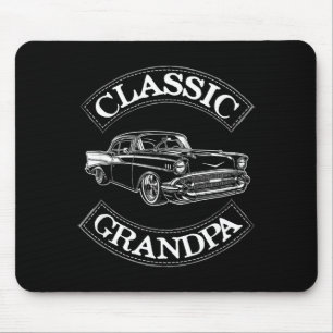 Vintage Clic Car Funny Grandpa Mouse Pad
