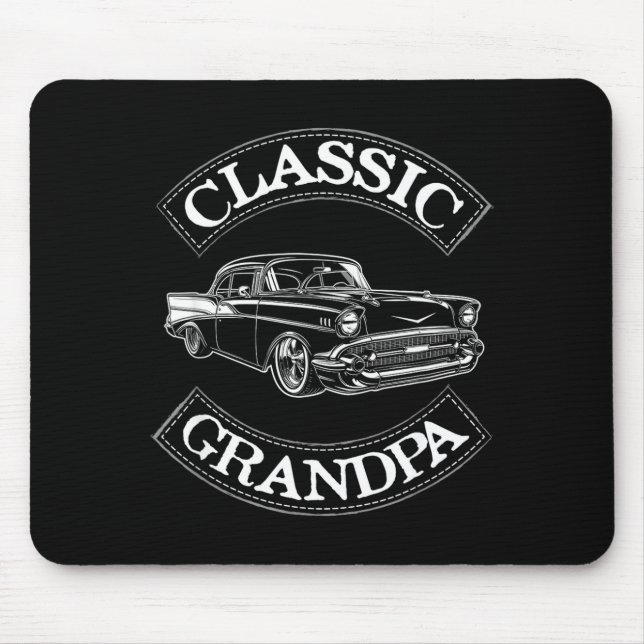 Vintage Clic Car Funny Grandpa  Mouse Pad (Front)