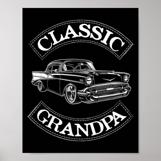 Vintage Clic Car Funny Grandpa  Poster (Front)