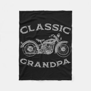 Vintage Clic Grandpa Funny Motorcycle Graphic Men' Fleece Blanket