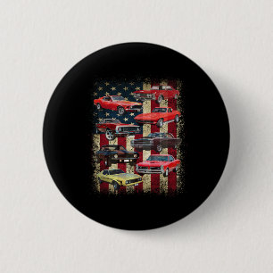 Vintage Clic Muscle Car Retro American Flag Patrio 6 Cm Round Badge