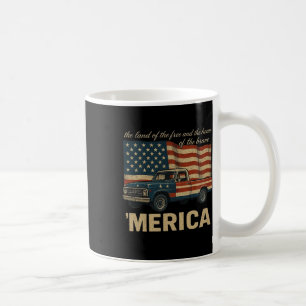 Vintage Clic Truck Merica American Flag Usa 4th Of Coffee Mug