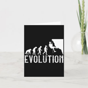 Vintage climber evolution - funny rock wall card