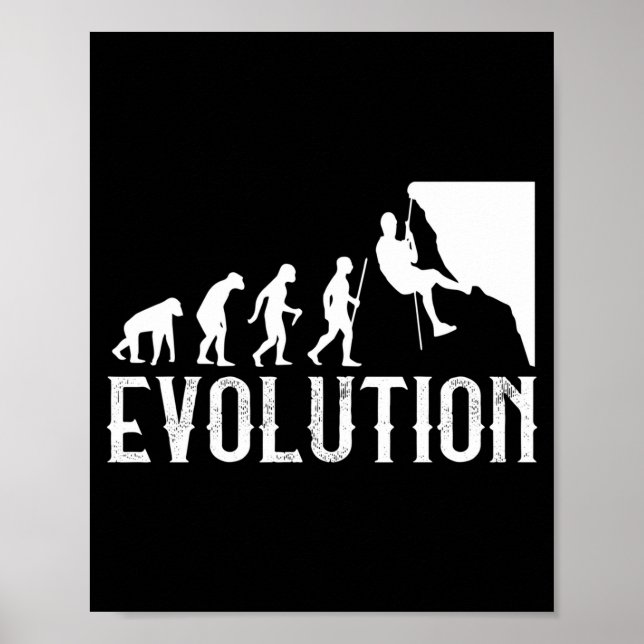 Vintage climber evolution - funny rock wall poster (Front)