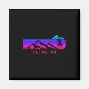 Vintage Climbing Mountain Women Rock Climber Hike Magnet