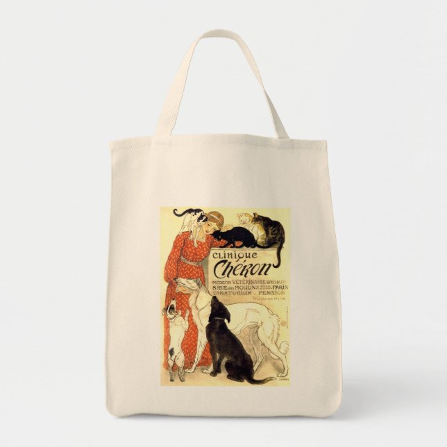 Vintage Clinique Cheron Steinlen Image Tote Bag (Front)