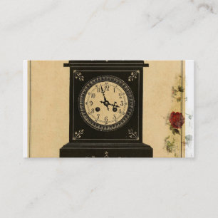 Vintage Clock Advertisement Business Card