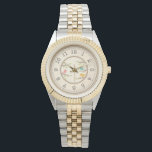 Vintage Clock Face Two-Tone Watch - Elegant Wed<br><div class="desc">Celebrate timeless moments with this exquisite two-tone vintage clock face watch. Featuring a sophisticated gold and silver-toned metal link bracelet, this timepiece is a beautiful blend of classic charm and modern luxury. Specifically designed as a memorable wedding party gift, it serves as a lasting token of appreciation for bridesmaids, mothers...</div>