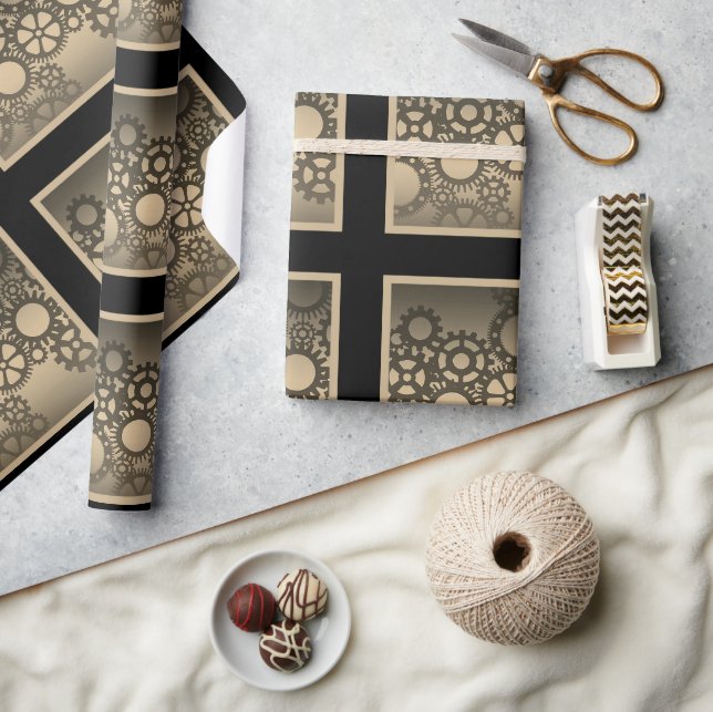 Vintage Clock Gears Craft or Wrapping Paper (Crafts)