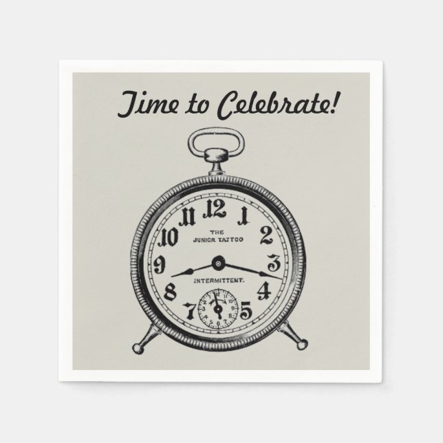 Vintage Clock Napkins (Front)