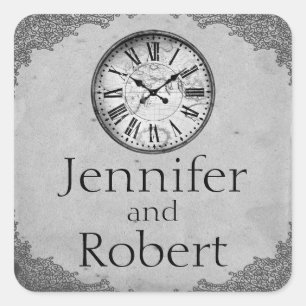 Vintage Clock Paper 1st Anniversary Envelope Seal