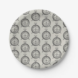 Vintage Clock Paper Plates