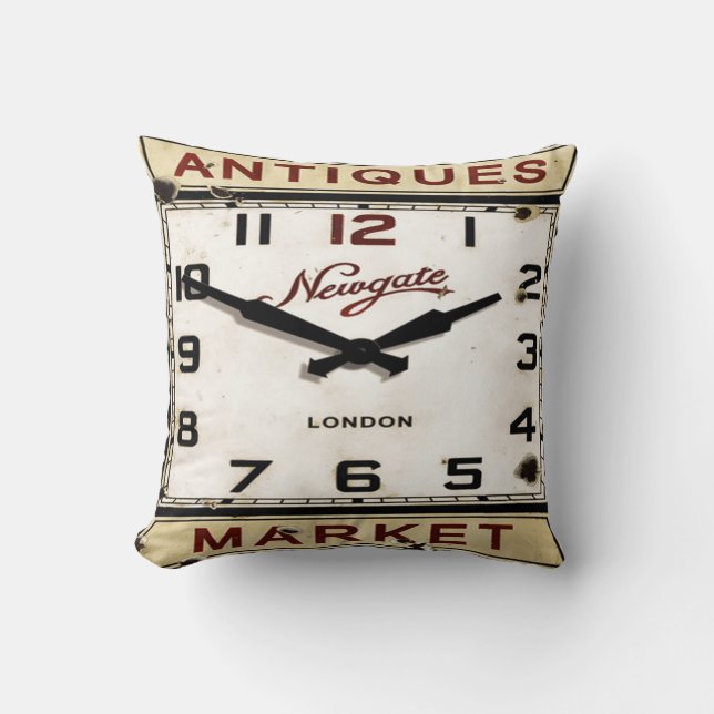 Vintage Clock Pillow (Front)