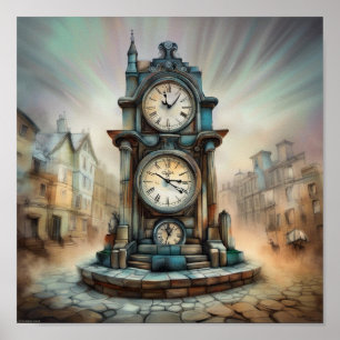 Vintage Clock Poster