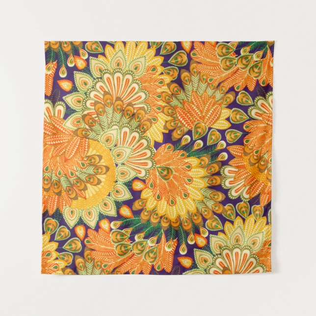 Vintage cloth pattern close up background. tapestry (Front)