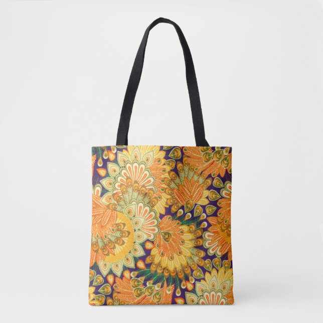 Vintage cloth pattern close up background. tote bag (Front)