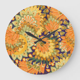 Vintage cloth pattern: close-up texture. large clock